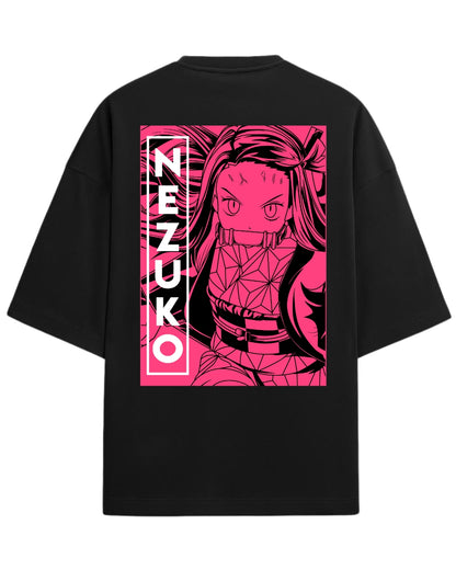 Nezuko Kamado Battle Form Oversized T-Shirt | Demon Slayer Anime Tee | Premium 260 GSM Cotton
