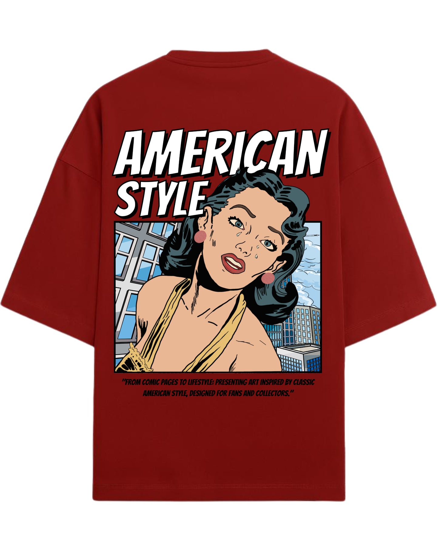 American Style Pop Art Oversized T-Shirt | Retro Comic Graphic Tee | Premium 260 GSM Cotton