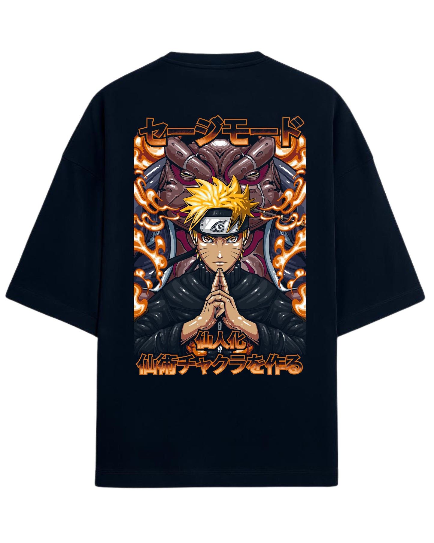 Naruto Uzumaki Sage Mode Oversized Tee | Naruto Shippuden Graphic Tee | Premium 260 GSM Cotton