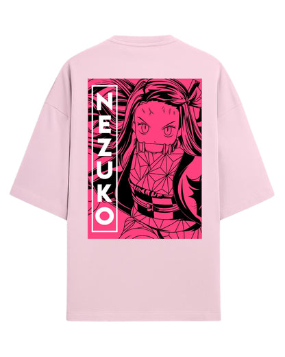 Nezuko Kamado Battle Form Oversized T-Shirt | Demon Slayer Anime Tee | Premium 260 GSM Cotton