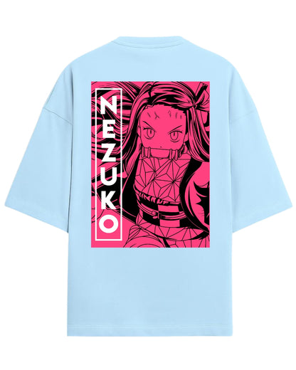 Nezuko Kamado Battle Form Oversized T-Shirt | Demon Slayer Anime Tee | Premium 260 GSM Cotton
