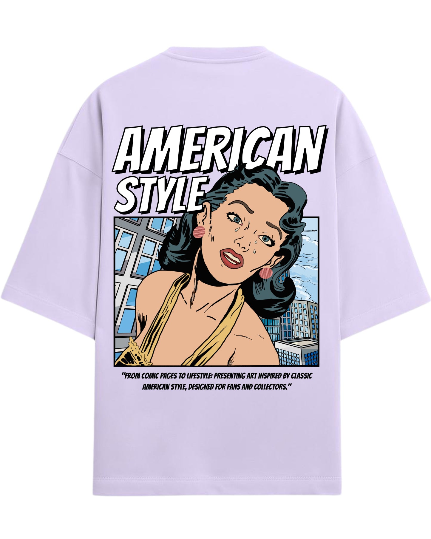 American Style Pop Art Oversized T-Shirt | Retro Comic Graphic Tee | Premium 260 GSM Cotton