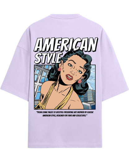 American Style Pop Art Oversized T-Shirt | Retro Comic Graphic Tee | Premium 260 GSM Cotton