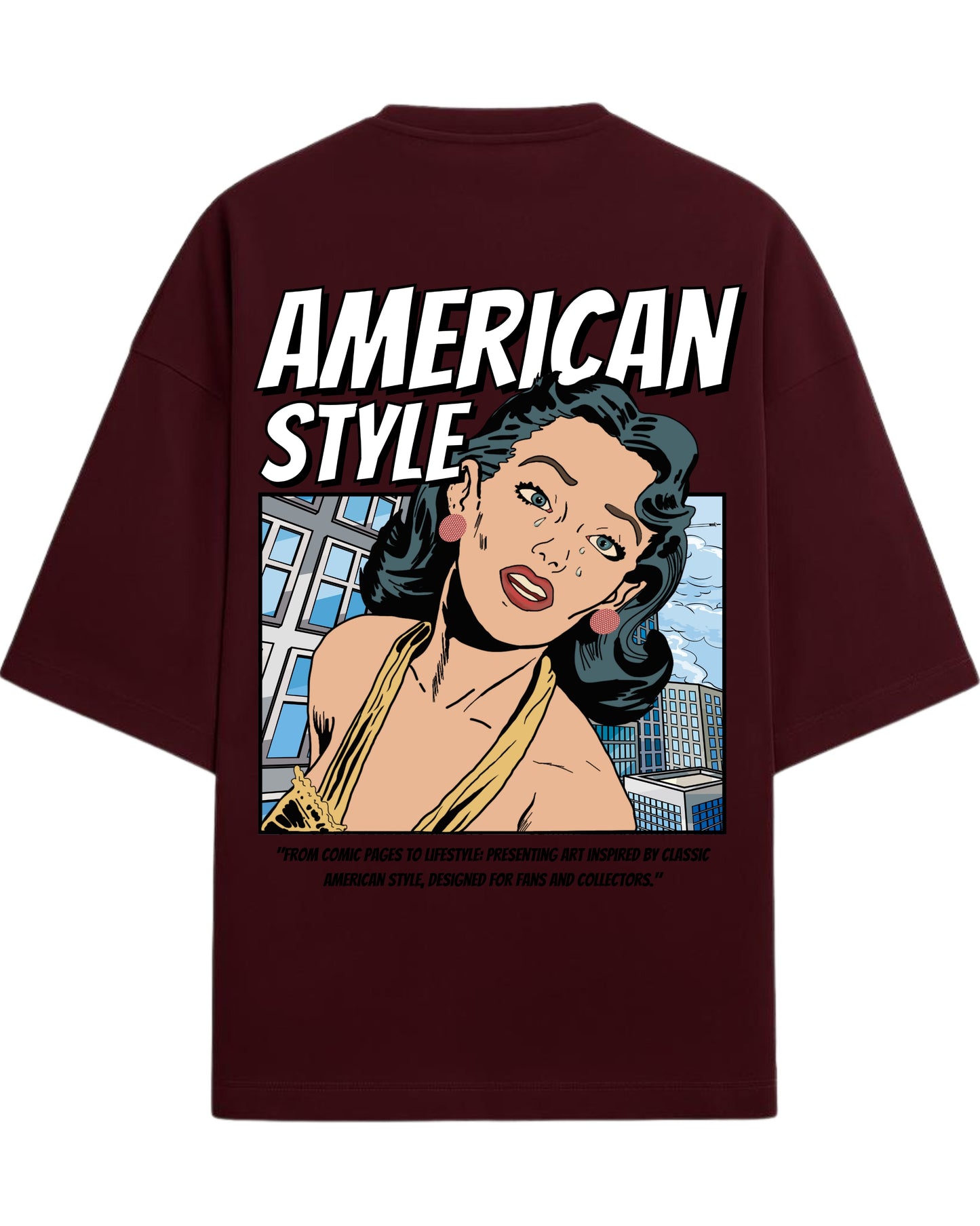 American Style Pop Art Oversized T-Shirt | Retro Comic Graphic Tee | Premium 260 GSM Cotton