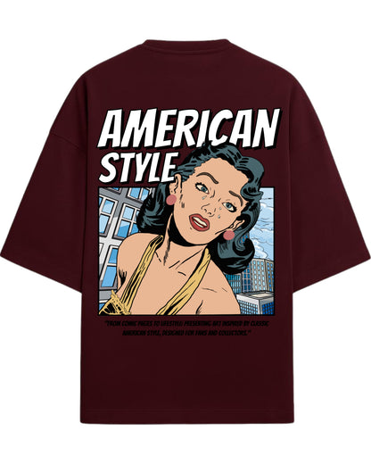 American Style Pop Art Oversized T-Shirt | Retro Comic Graphic Tee | Premium 260 GSM Cotton