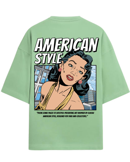 American Style Pop Art Oversized T-Shirt | Retro Comic Graphic Tee | Premium 260 GSM Cotton