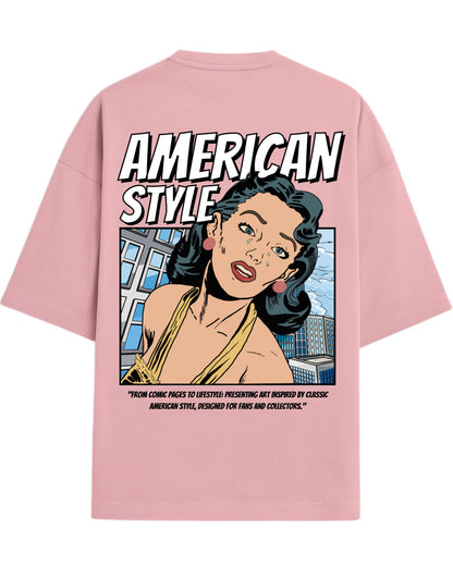 American Style Pop Art Oversized T-Shirt | Retro Comic Graphic Tee | Premium 260 GSM Cotton