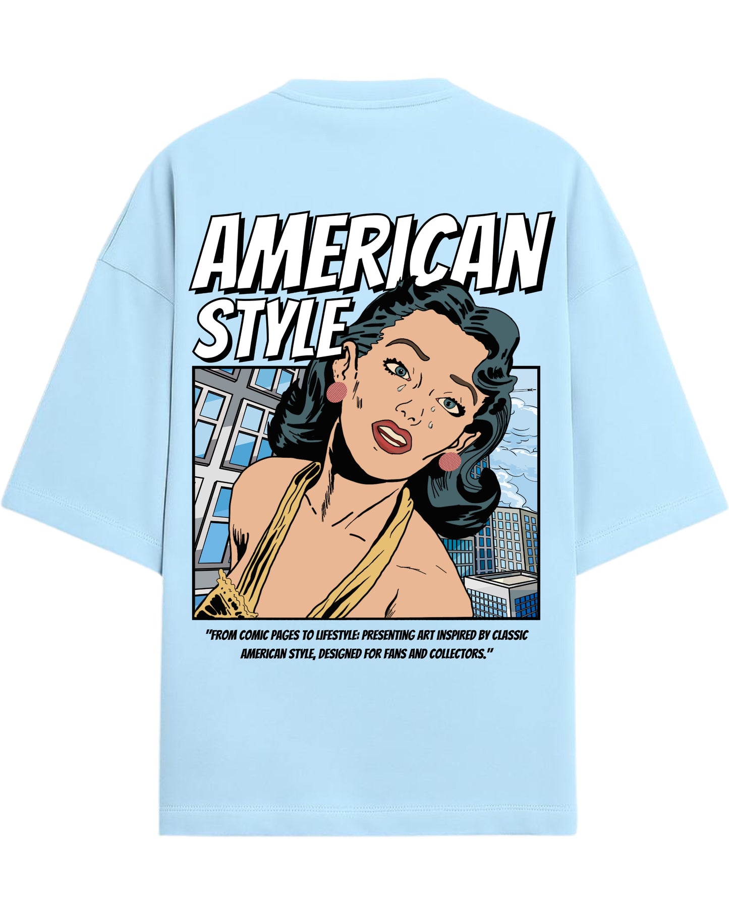 American Style Pop Art Oversized T-Shirt | Retro Comic Graphic Tee | Premium 260 GSM Cotton