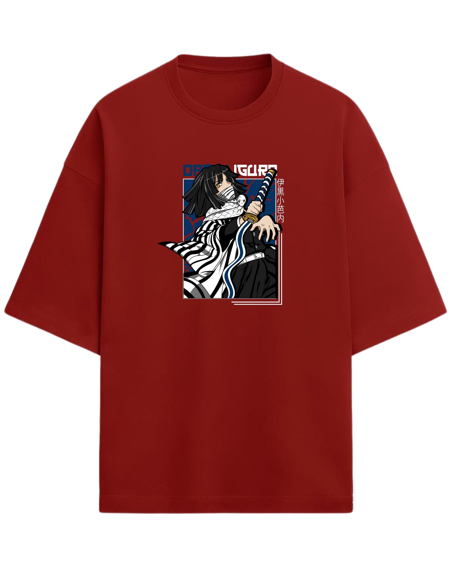 Obanai Iguro Serpent Hashira Oversized T-Shirt | Demon Slayer Anime Graphic Tee | Premium 260 GSM Cotton