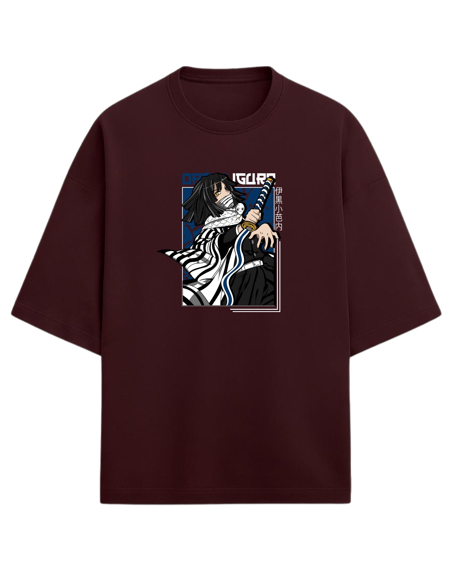 Obanai Iguro Serpent Hashira Oversized T-Shirt | Demon Slayer Anime Graphic Tee | Premium 260 GSM Cotton