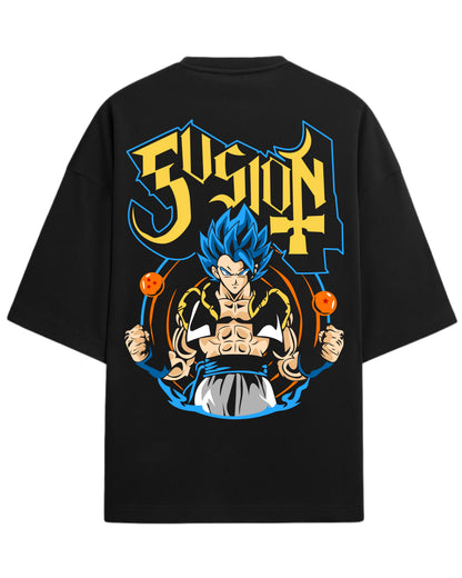 Fusion Power Oversized T-Shirt | Dragon Ball Super Graphic Tee | Premium 260 GSM Cotton Blend