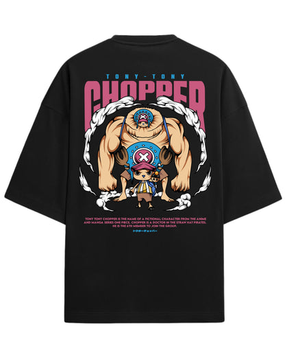 Tony Tony Chopper Oversized Tees | One Piece Anime Graphic Tee | Premium 260 GSM Cotton Blend