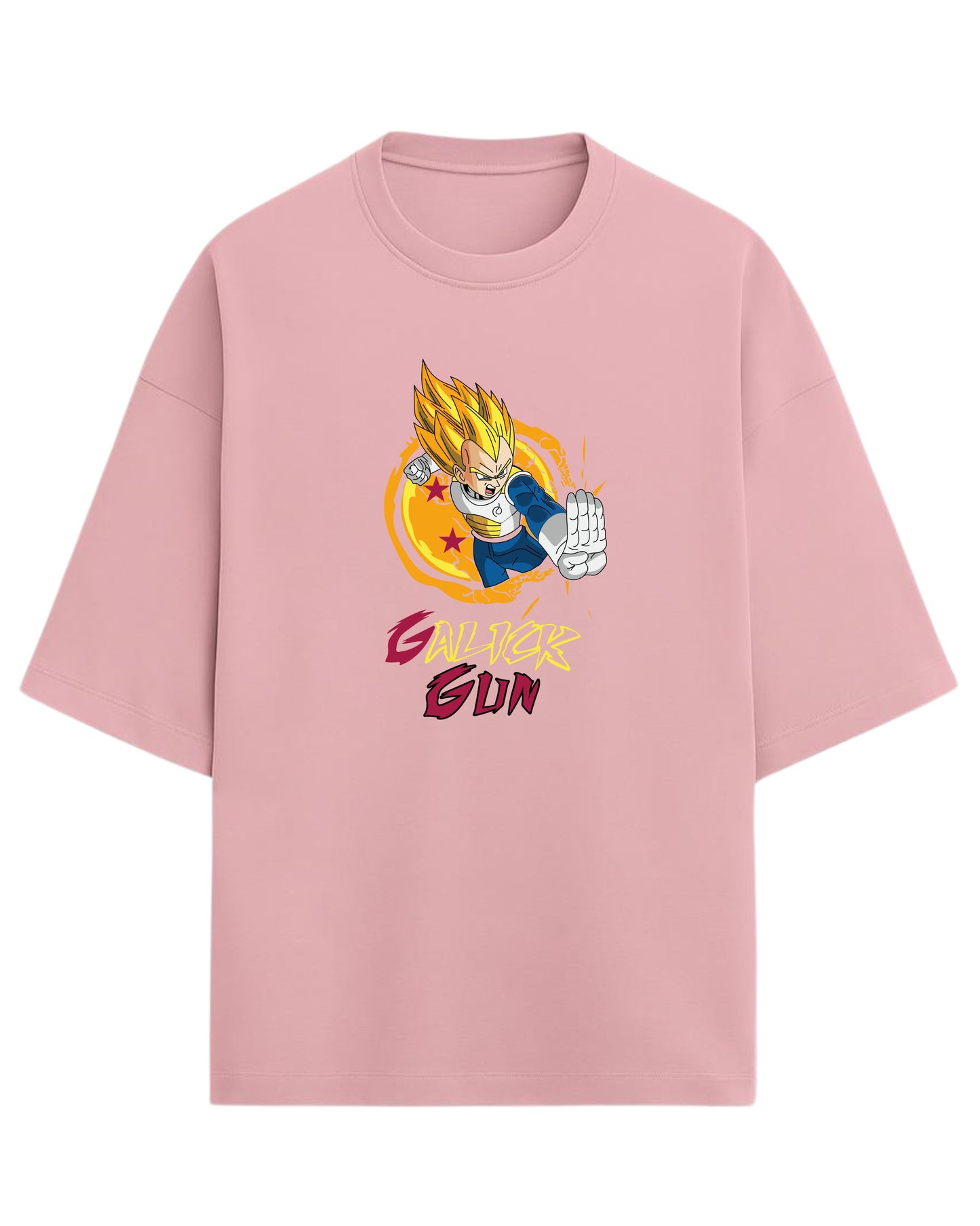 Vegeta Galick Gun Oversized Tees | Dragon Ball Z Graphic Tee | Premium 260 GSM Cotton Blend