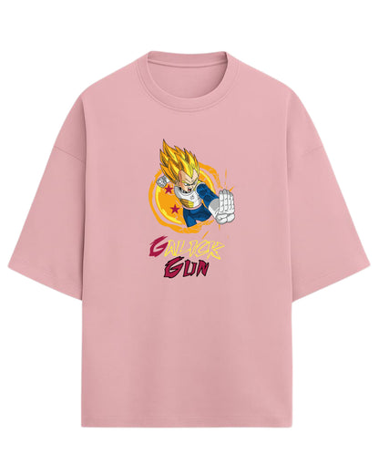Vegeta Galick Gun Oversized Tees | Dragon Ball Z Graphic Tee | Premium 260 GSM Cotton Blend