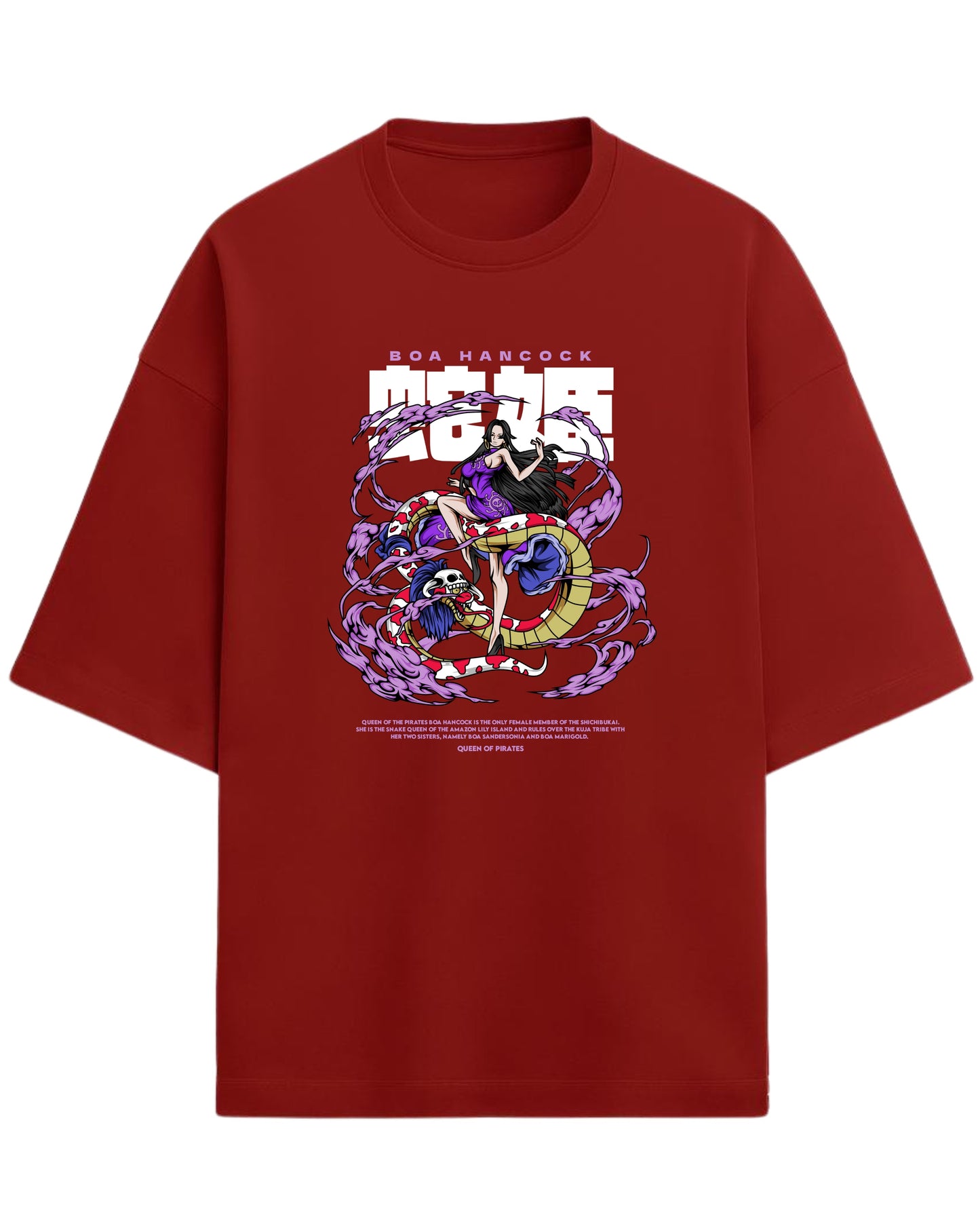 Boa Hancock Oversized Tees | One Piece Anime Graphic Tee | Premium 260 GSM Cotton Blend