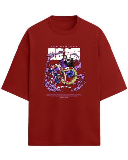 Boa Hancock Oversized Tees | One Piece Anime Graphic Tee | Premium 260 GSM Cotton Blend