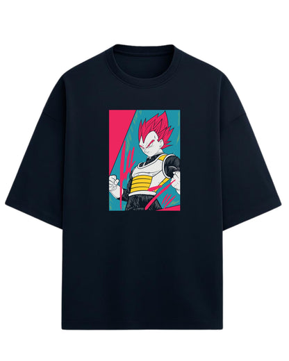 Super Saiyan God Vegeta Oversized Tees | Dragon Ball Z Graphic Tee | Premium 260 GSM Cotton Blend