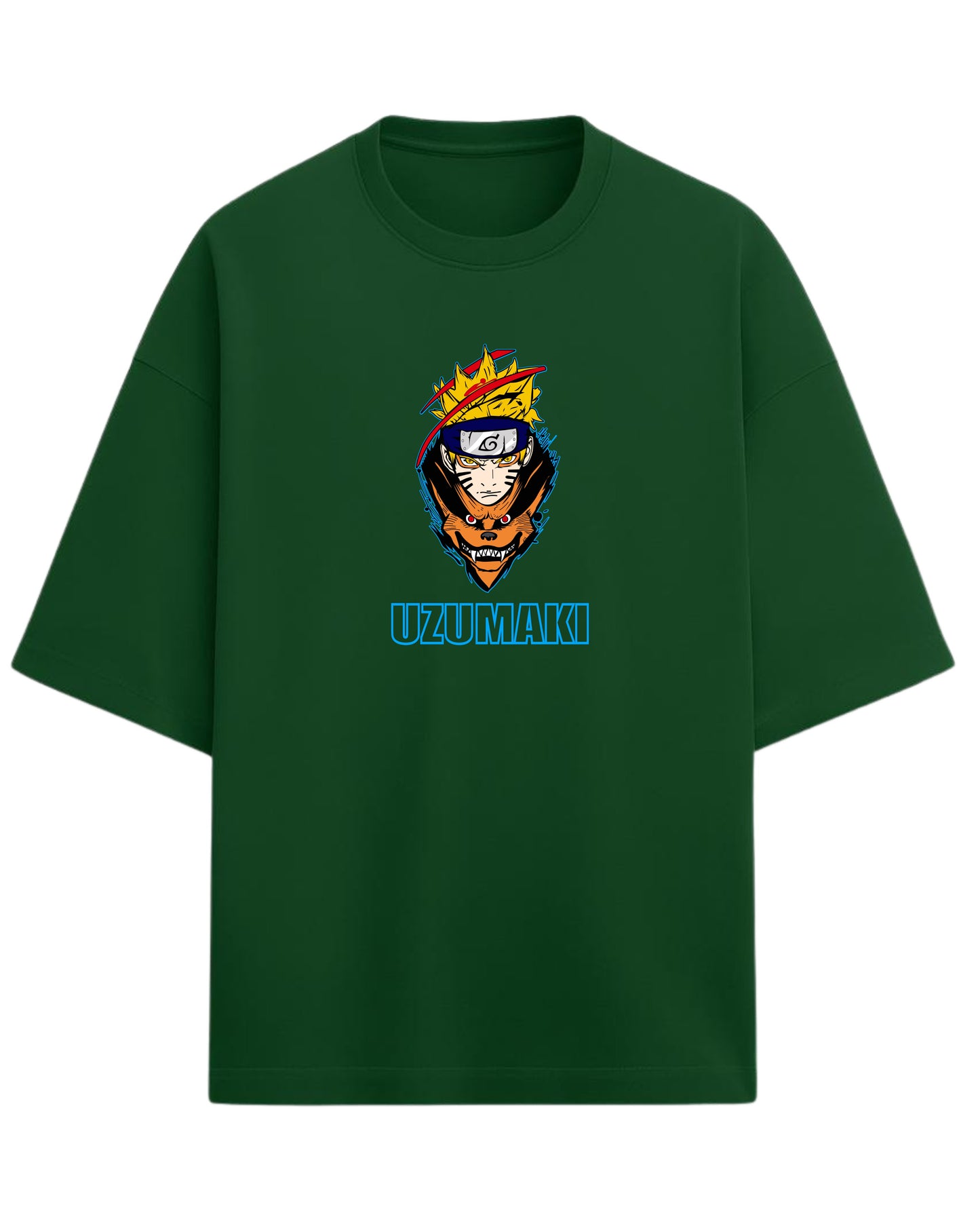 Naruto Uzumaki Terry Oversized T-Shirt | Naruto Shippuden Anime Graphic Tee | 100% Premium Cotton