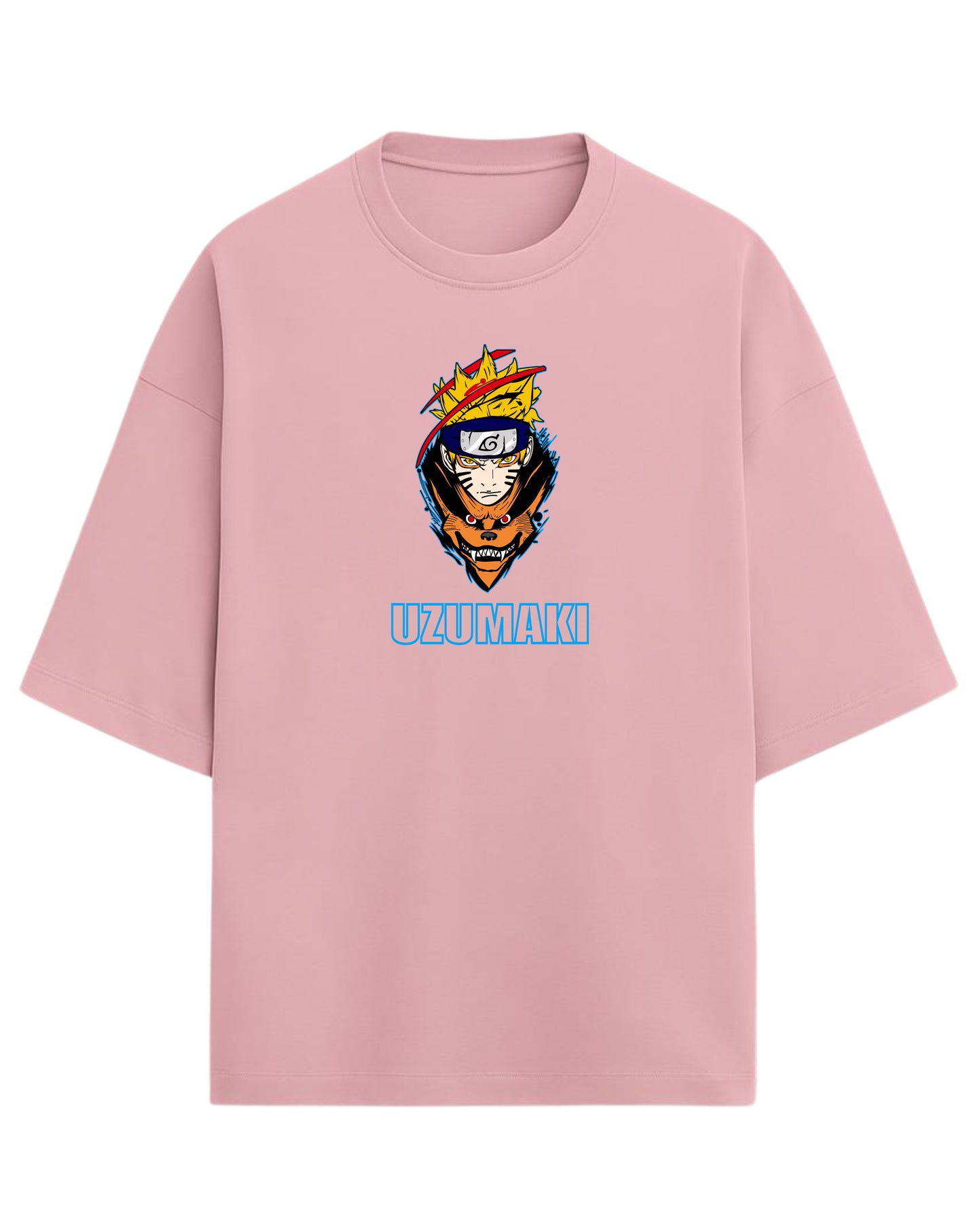 Naruto Uzumaki Terry Oversized T-Shirt | Naruto Shippuden Anime Graphic Tee | 100% Premium Cotton
