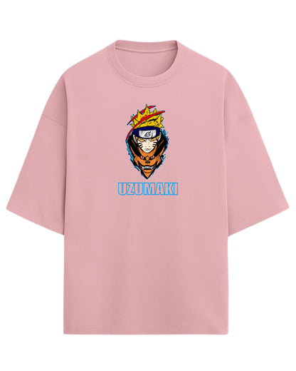 Naruto Uzumaki Terry Oversized T-Shirt | Naruto Shippuden Anime Graphic Tee | 100% Premium Cotton