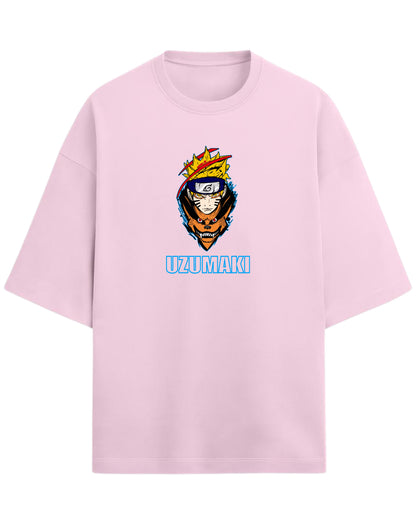 Naruto Uzumaki Terry Oversized T-Shirt | Naruto Shippuden Anime Graphic Tee | 100% Premium Cotton