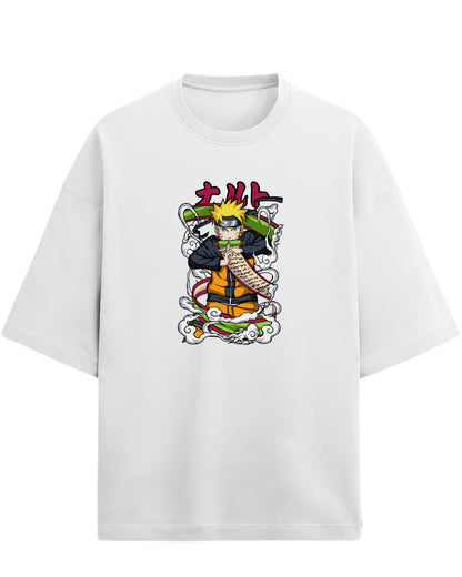 Naruto Uzumaki Terry Oversized T-Shirt | Naruto Shippuden Anime Graphic Tee | 100% Premium Cotton