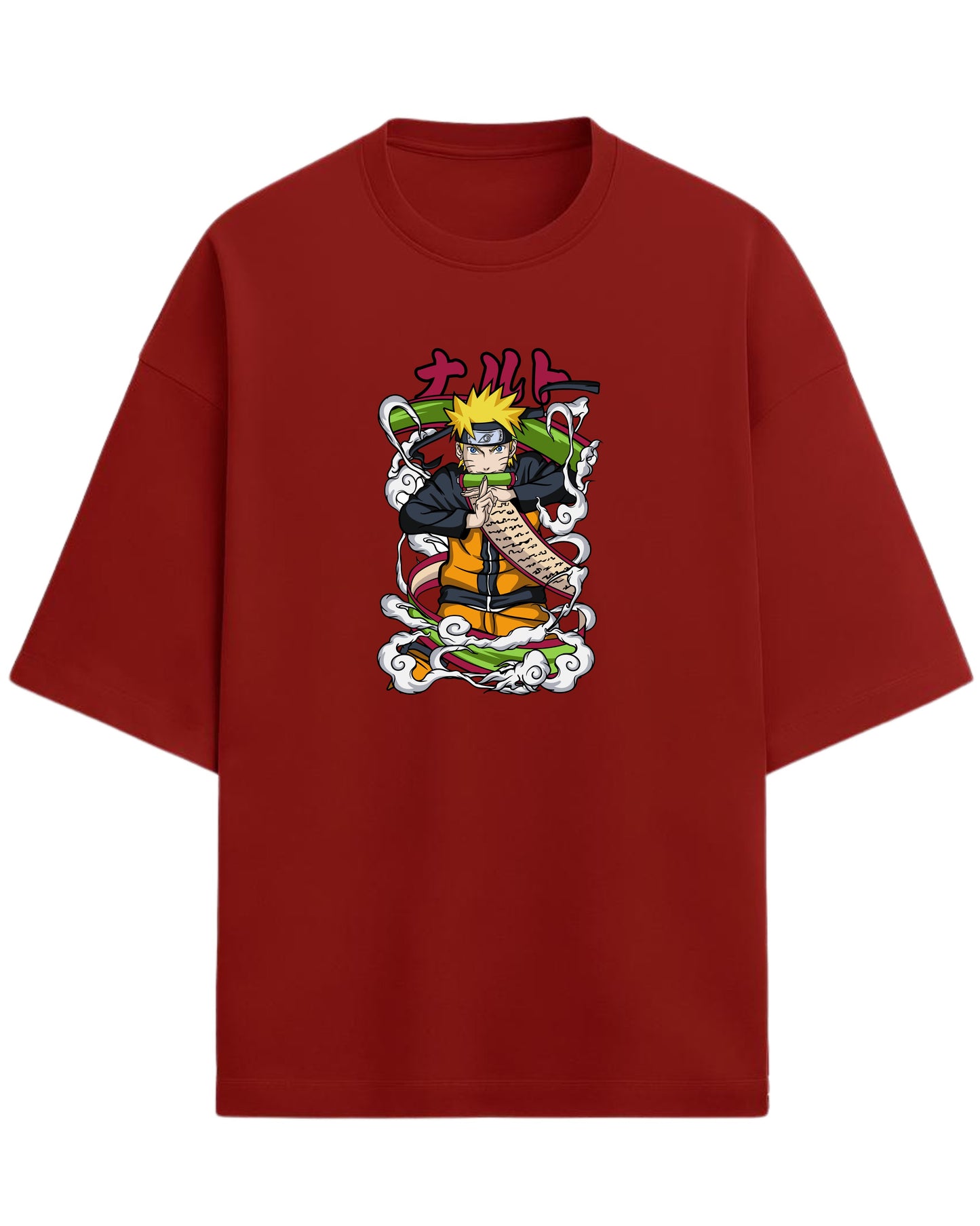 Naruto Uzumaki Terry Oversized T-Shirt | Naruto Shippuden Anime Graphic Tee | 100% Premium Cotton