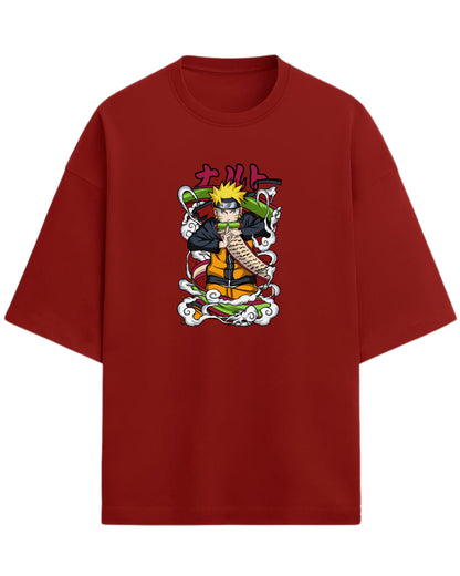 Naruto Uzumaki Terry Oversized T-Shirt | Naruto Shippuden Anime Graphic Tee | 100% Premium Cotton