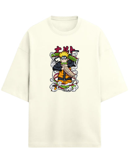 Naruto Uzumaki Terry Oversized T-Shirt | Naruto Shippuden Anime Graphic Tee | 100% Premium Cotton