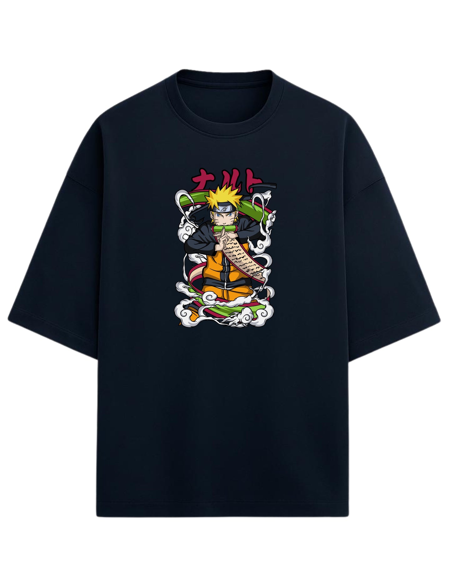 Naruto Uzumaki Terry Oversized T-Shirt | Naruto Shippuden Anime Graphic Tee | 100% Premium Cotton