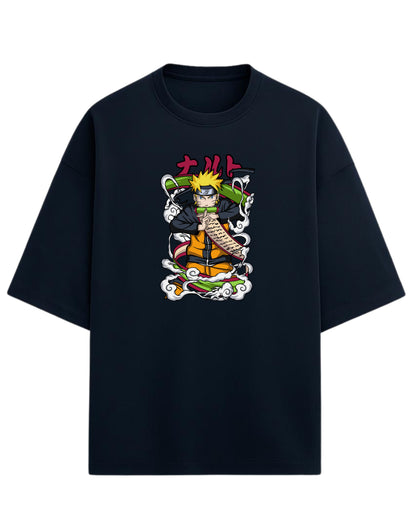 Naruto Uzumaki Terry Oversized T-Shirt | Naruto Shippuden Anime Graphic Tee | 100% Premium Cotton