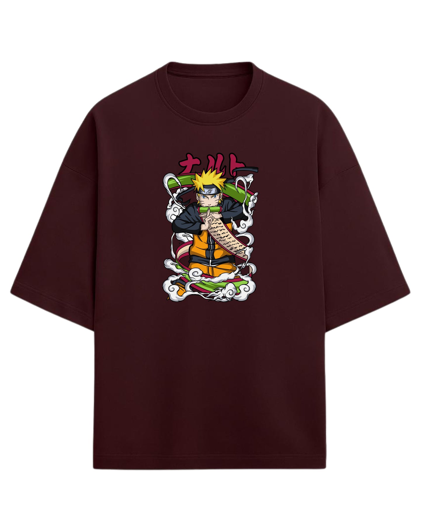 Naruto Uzumaki Terry Oversized T-Shirt | Naruto Shippuden Anime Graphic Tee | 100% Premium Cotton