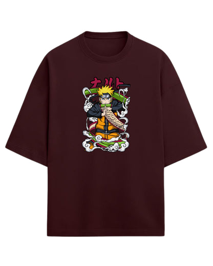 Naruto Uzumaki Terry Oversized T-Shirt | Naruto Shippuden Anime Graphic Tee | 100% Premium Cotton