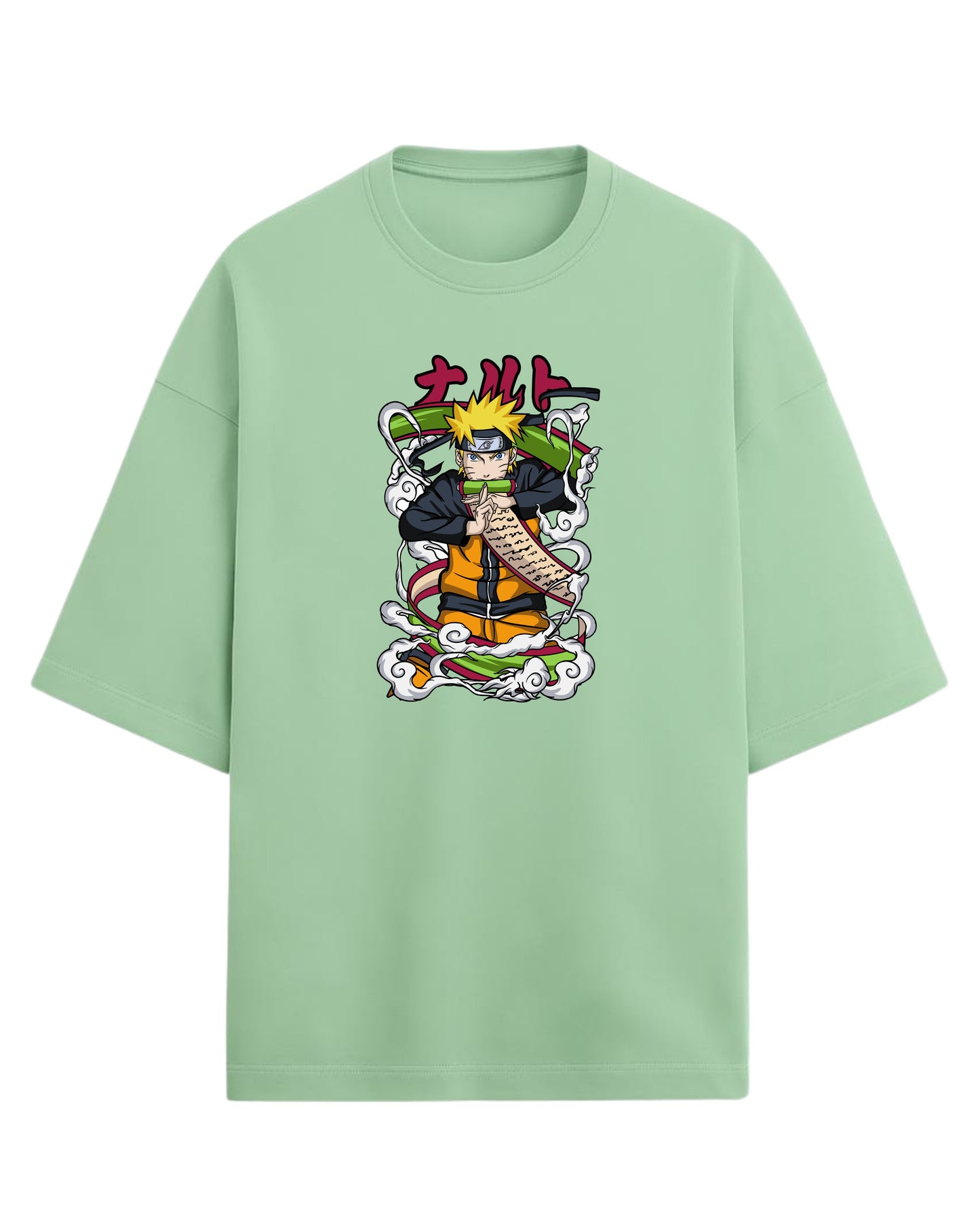Naruto Uzumaki Terry Oversized T-Shirt | Naruto Shippuden Anime Graphic Tee | 100% Premium Cotton