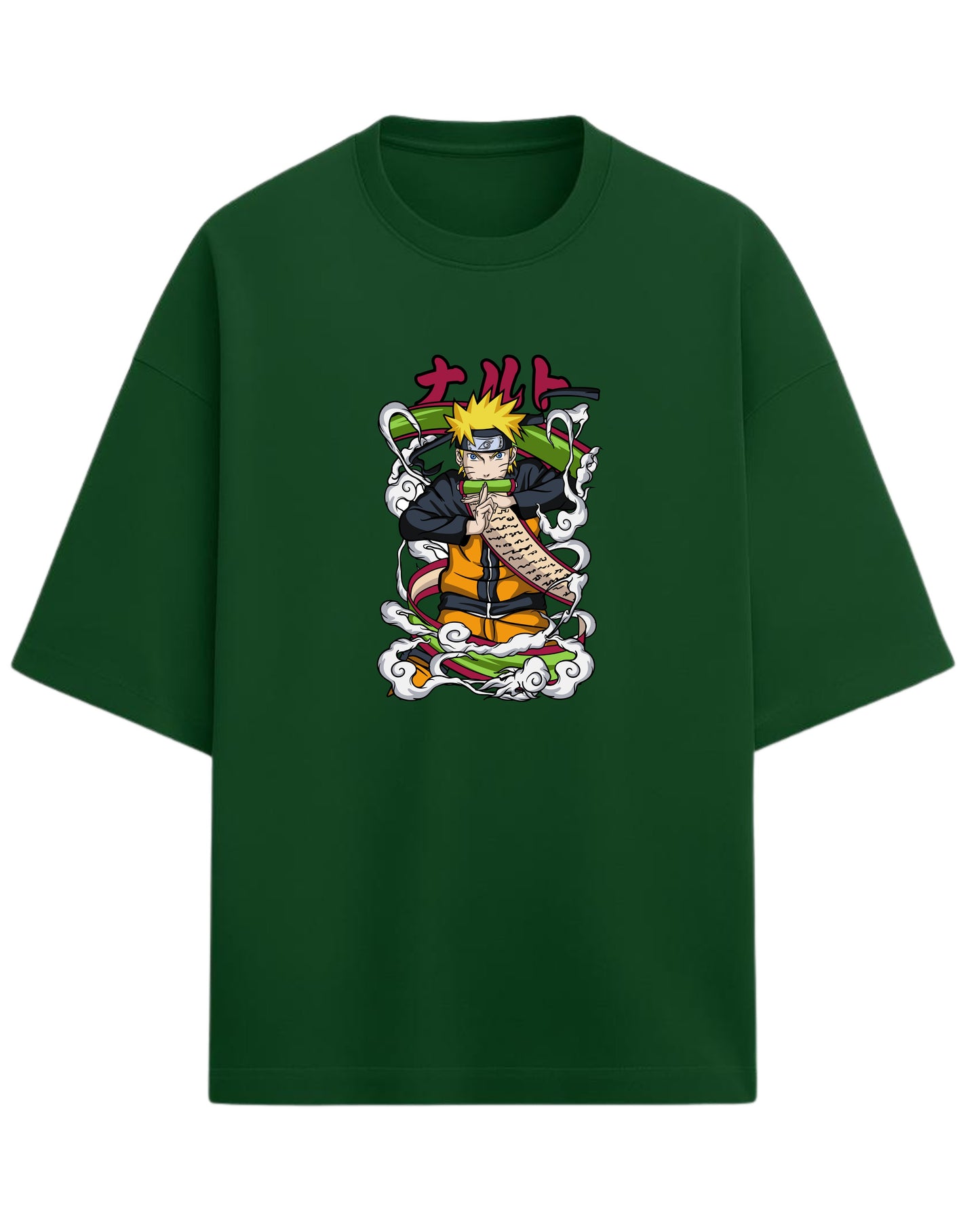 Naruto Uzumaki Terry Oversized T-Shirt | Naruto Shippuden Anime Graphic Tee | 100% Premium Cotton