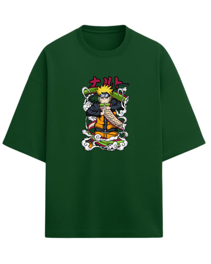 Naruto Uzumaki Terry Oversized T-Shirt | Naruto Shippuden Anime Graphic Tee | 100% Premium Cotton