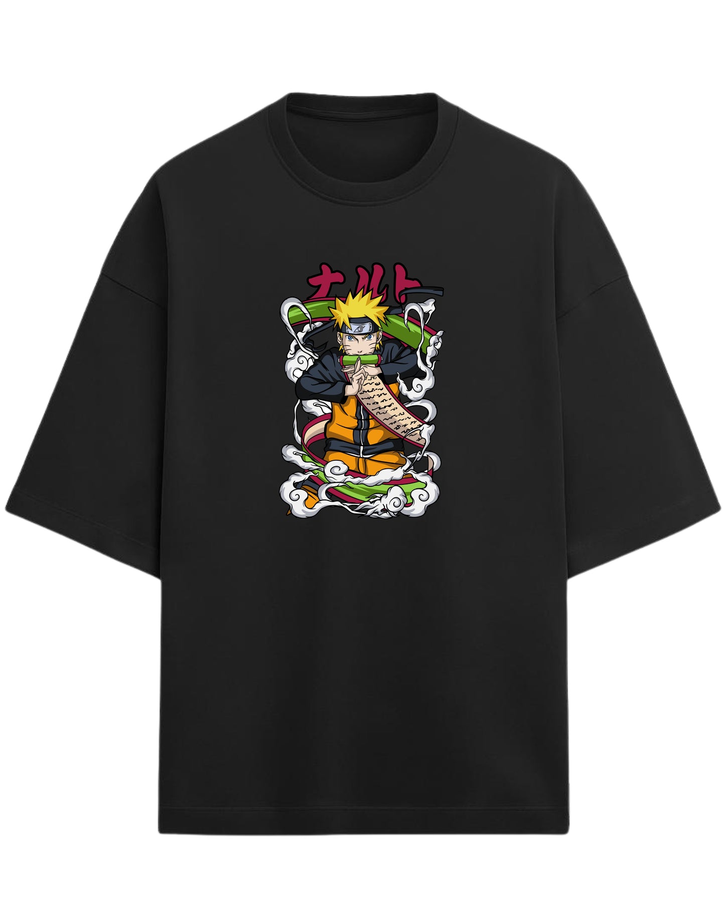 Naruto Uzumaki Terry Oversized T-Shirt | Naruto Shippuden Anime Graphic Tee | 100% Premium Cotton