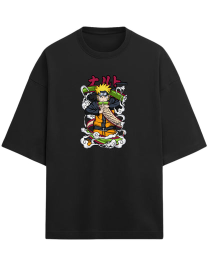 Naruto Uzumaki Terry Oversized T-Shirt | Naruto Shippuden Anime Graphic Tee | 100% Premium Cotton