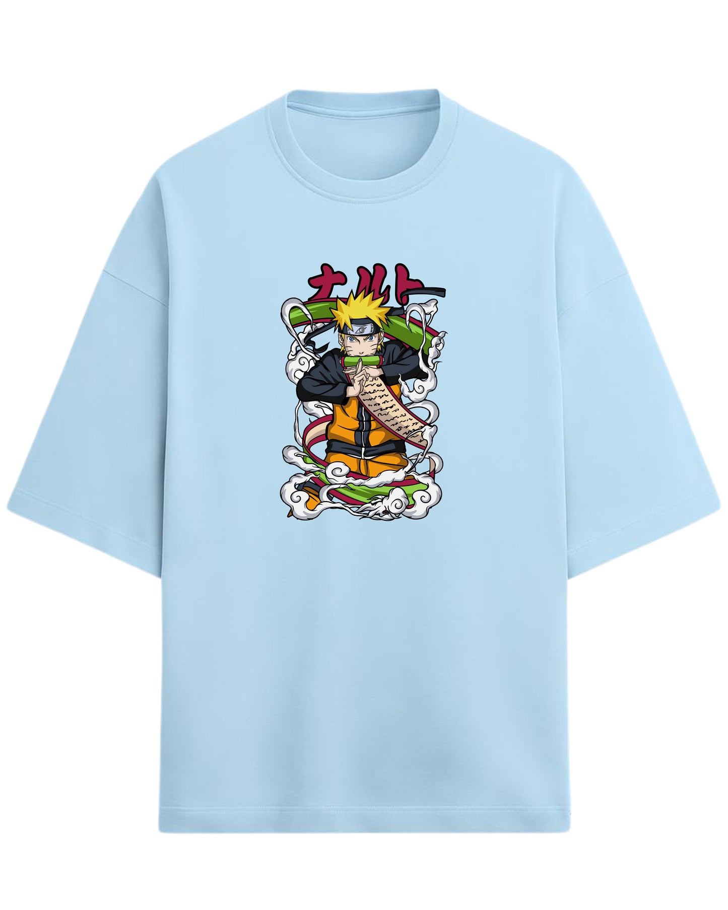 Naruto Uzumaki Terry Oversized T-Shirt | Naruto Shippuden Anime Graphic Tee | 100% Premium Cotton