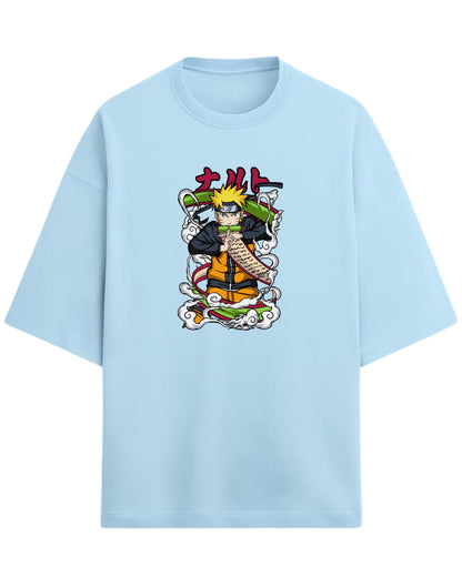 Naruto Uzumaki Terry Oversized T-Shirt | Naruto Shippuden Anime Graphic Tee | 100% Premium Cotton