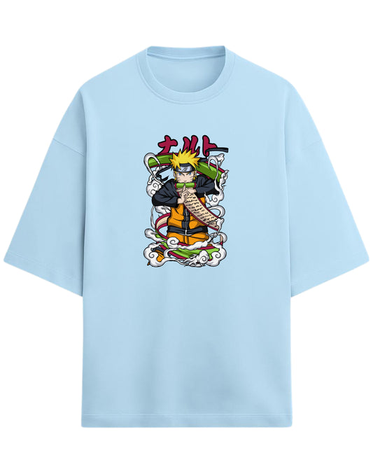 Naruto Uzumaki Terry Oversized T-Shirt | Naruto Shippuden Anime Graphic Tee | 100% Premium Cotton
