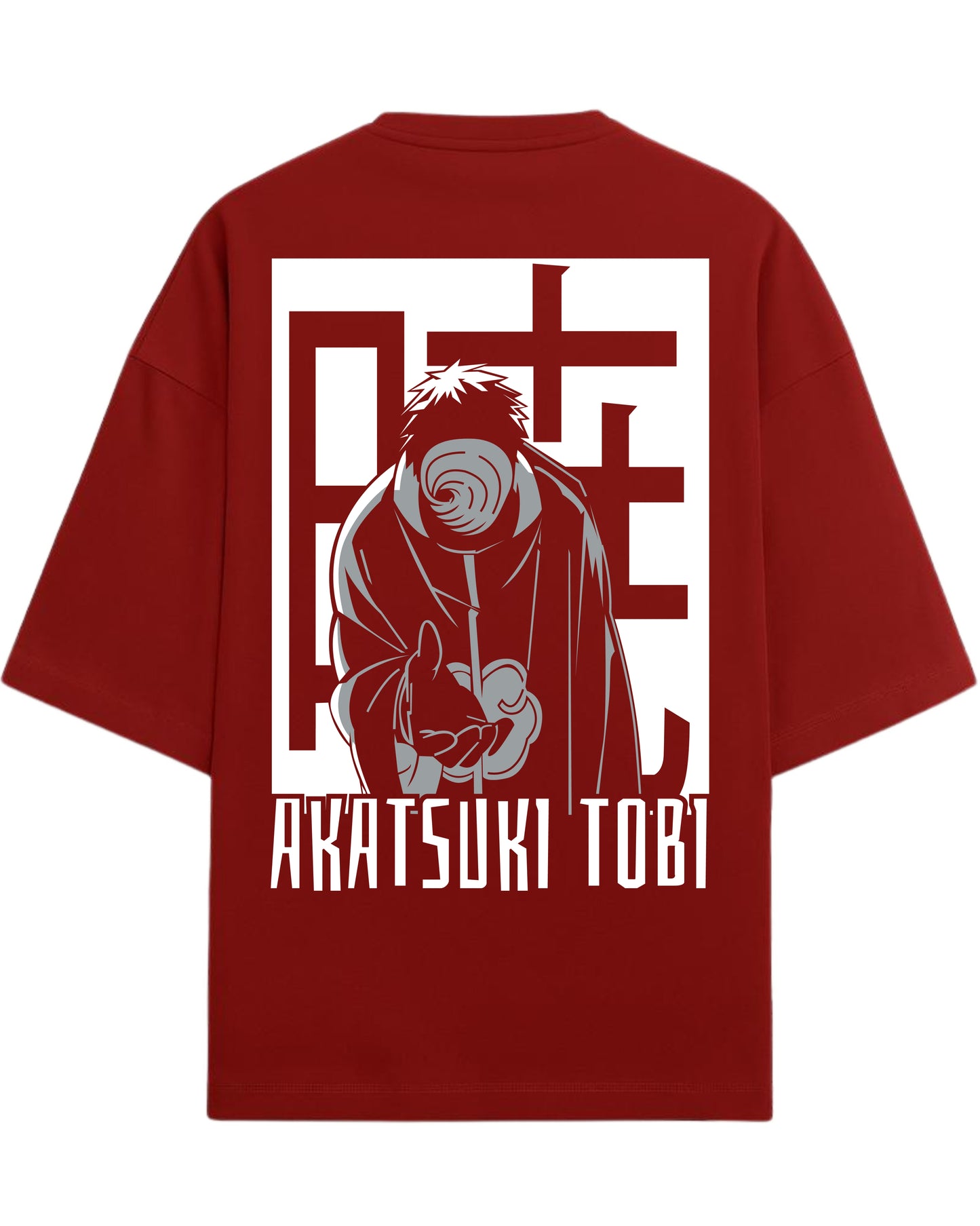 Akatsuki Tobi Terry Oversized T-Shirt | Naruto Shippuden Anime Graphic Tee | 100% Premium Cotton