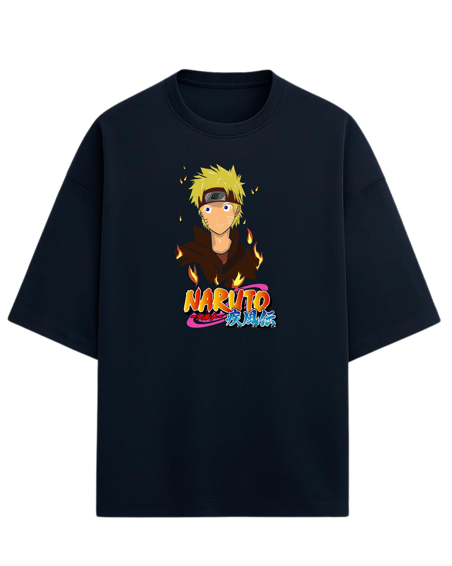 Naruto Uzumaki Terry Oversized T-Shirt | Naruto Shippuden Anime Graphic Tee | 100% Premium Cotton