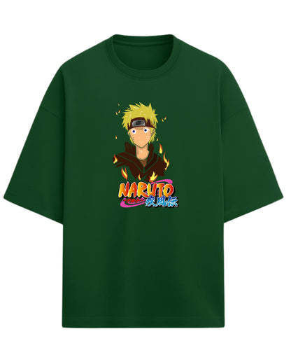 Naruto Uzumaki Terry Oversized T-Shirt | Naruto Shippuden Anime Graphic Tee | 100% Premium Cotton