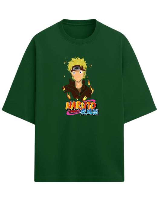 Naruto Uzumaki Terry Oversized T-Shirt | Naruto Shippuden Anime Graphic Tee | 100% Premium Cotton