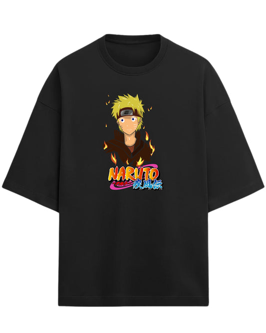 Naruto Uzumaki Terry Oversized T-Shirt | Naruto Shippuden Anime Graphic Tee | 100% Premium Cotton