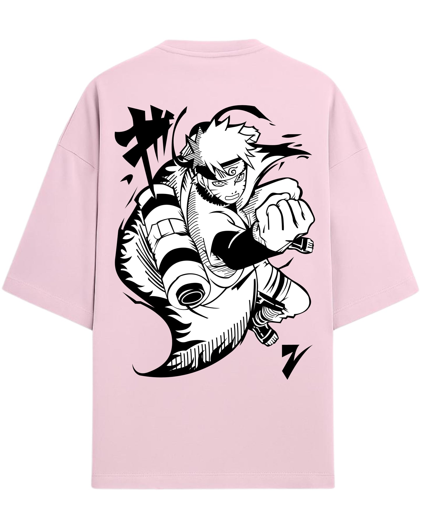 Naruto Uzumaki Terry Oversized T-Shirt | Naruto Shippuden Anime Graphic Tee | 100% Premium Cotton