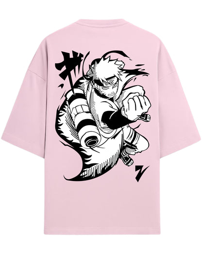 Naruto Uzumaki Terry Oversized T-Shirt | Naruto Shippuden Anime Graphic Tee | 100% Premium Cotton