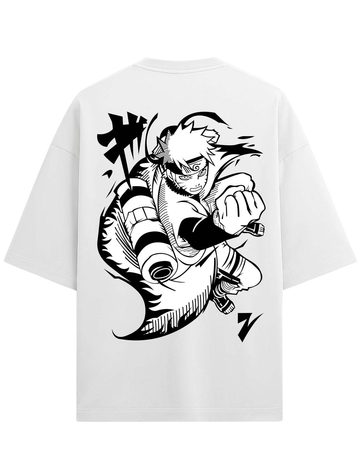 Naruto Uzumaki Terry Oversized T-Shirt | Naruto Shippuden Anime Graphic Tee | 100% Premium Cotton
