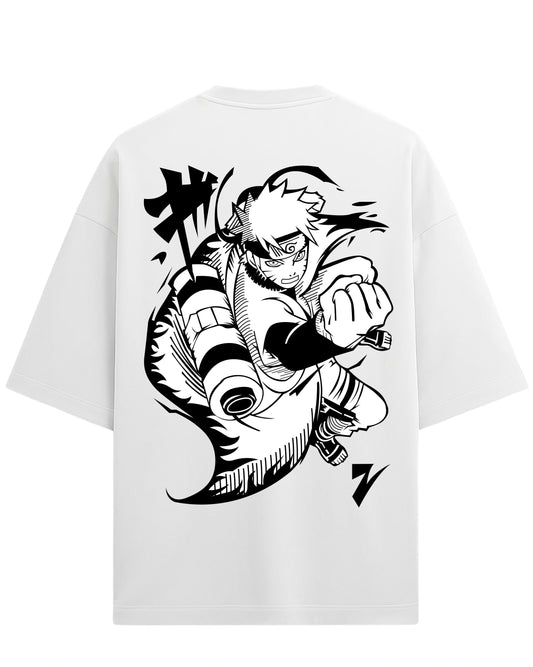 Naruto Uzumaki Terry Oversized T-Shirt | Naruto Shippuden Anime Graphic Tee | 100% Premium Cotton